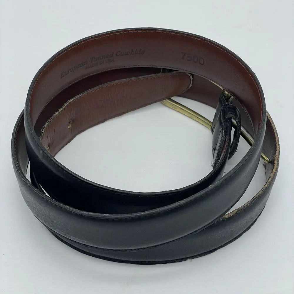 Torino European Tanned Cowhide Belt Men's Size 40 Black Leather Made In USA